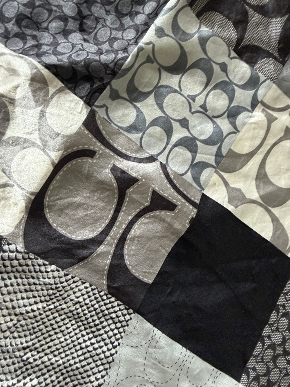 Coach Patchwork Signature Silk Scarf - Picture 6 of 9